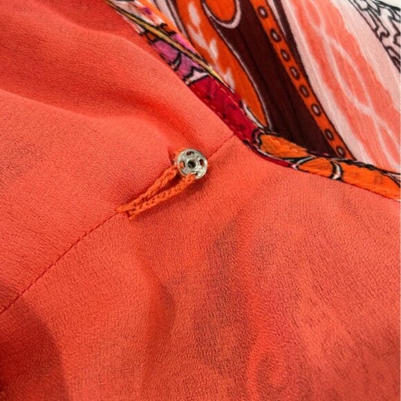 Evan Picone Paisley Crepe Handkerchief Hem Midi Dress - Picture 12 of 12